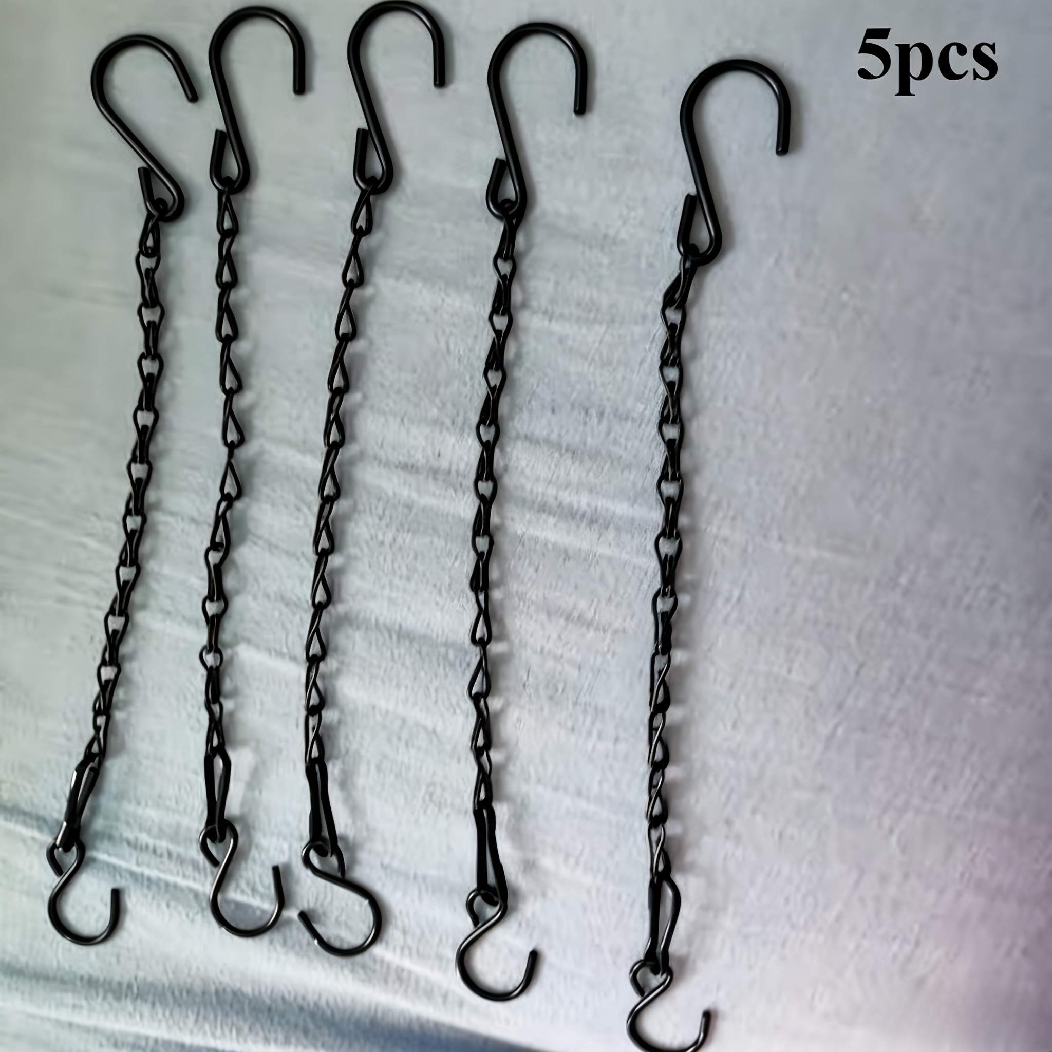 TEMU 5pcs Heavy-duty Iron Hanging Chain With S-hooks Is An Adjustable Wrought Iron Plant Hanger Durable And Aesthetically . Ideal For Hanging Plants,