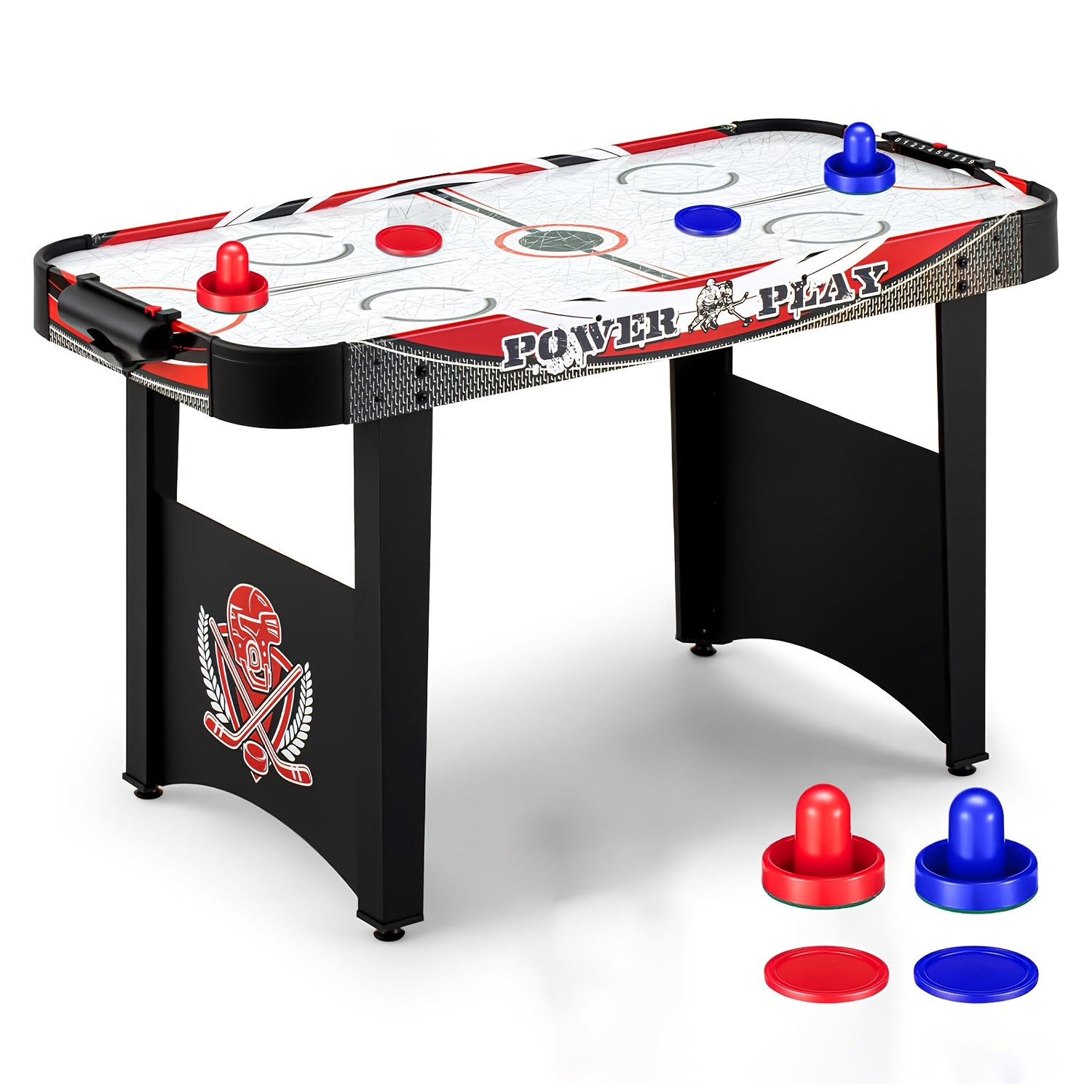 Image of Air Hockey Table 4ft Hockey Game Table Indoor Hockey Game Set With 2 Pucks, 2 Pushers