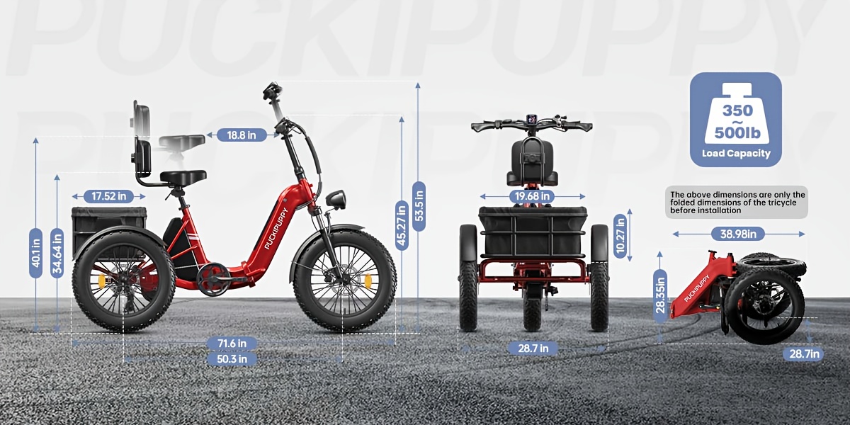 dual battery   with 110   range rear high power brushless motor 48v 15ah 18ah removable battery 500lb load capacity 20 tires and large basket suitable for fishing traveling essential for elderly travel   plus Product details 9