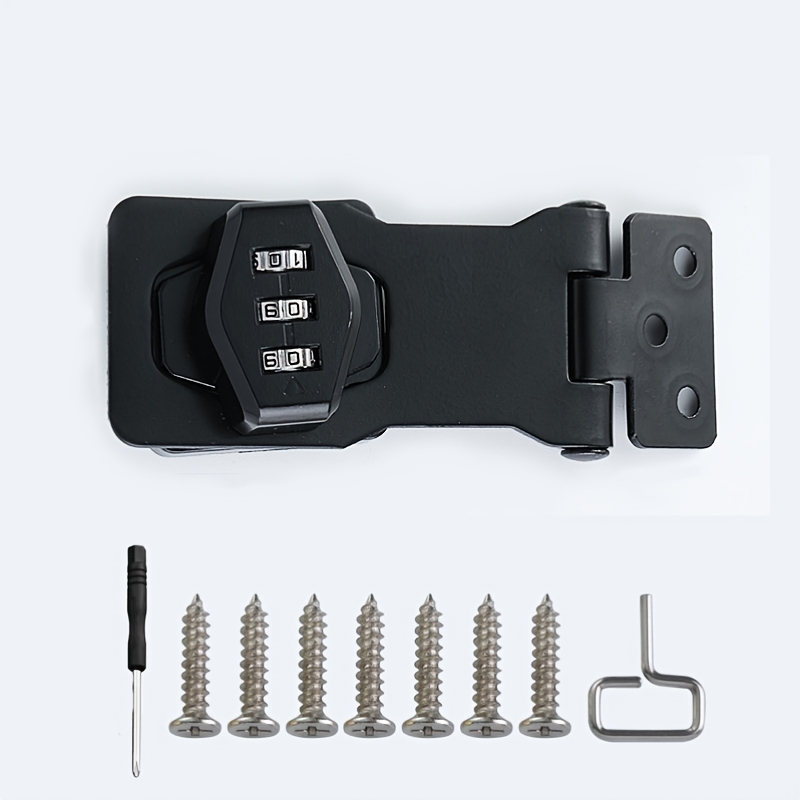 TEMU Lot de 11 pièces/1 ensemble de cadenas à combinaison robustes en de , loquet de serrure de porte, cadenas à combinaison pour porte de placard et