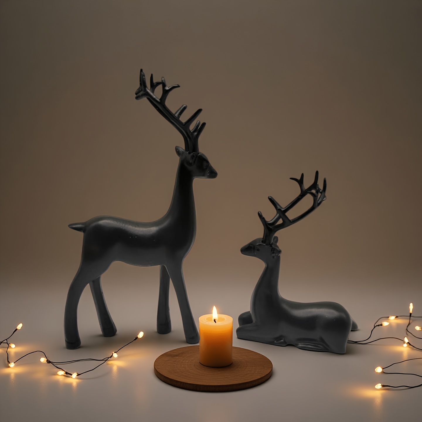 TEMU Nordic Modern Minimalist Couple Deer Resin Ornament Living Room Tv Cabinet Wine Cabinet Bookcase Christmas Decoration