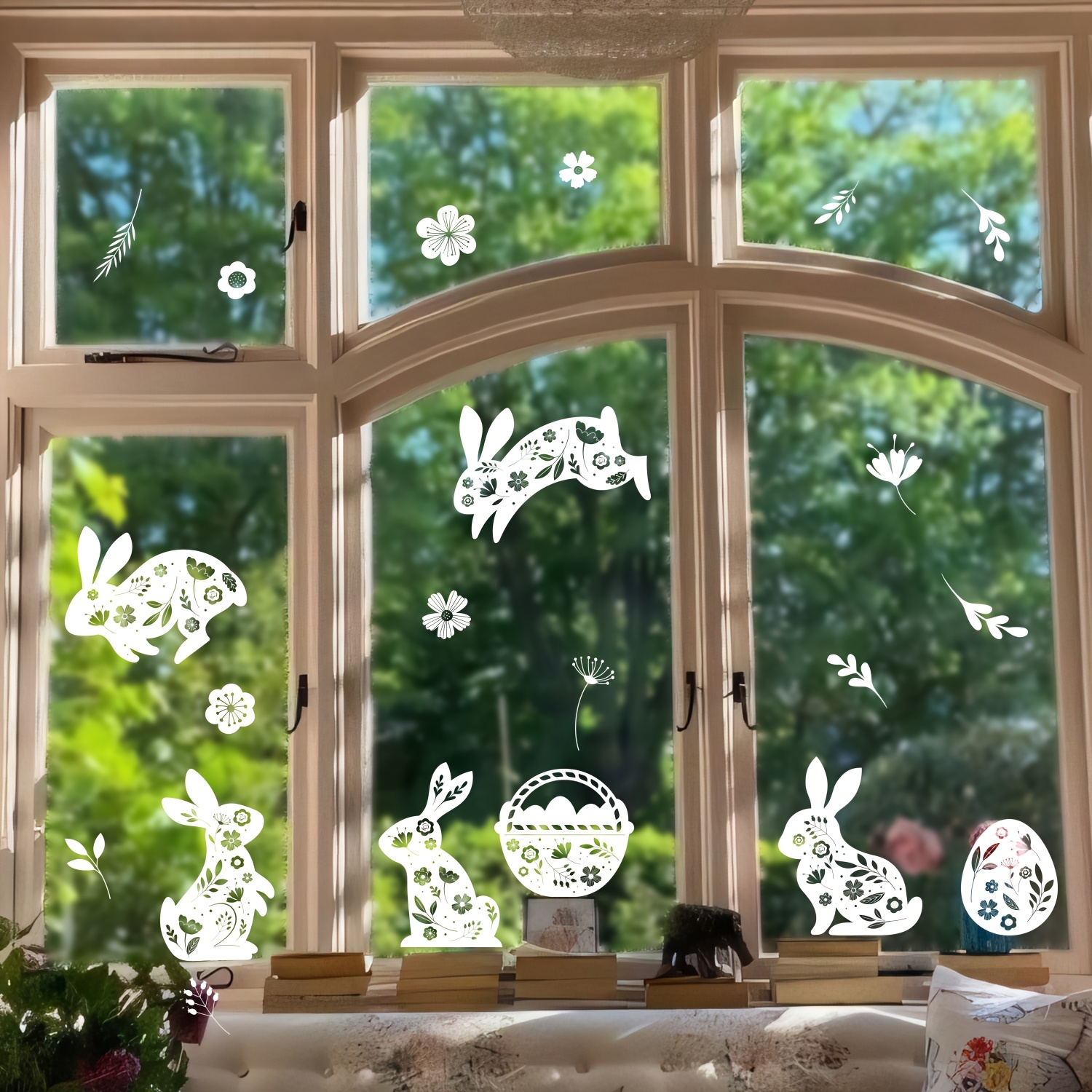 Decorative Static Cling Window Film, And Egg Design, Dual-sided High , And Temperature Resistant, Ideal For Holiday Parties And Home Decor In Living Room Or Bedroom, Window Decoration