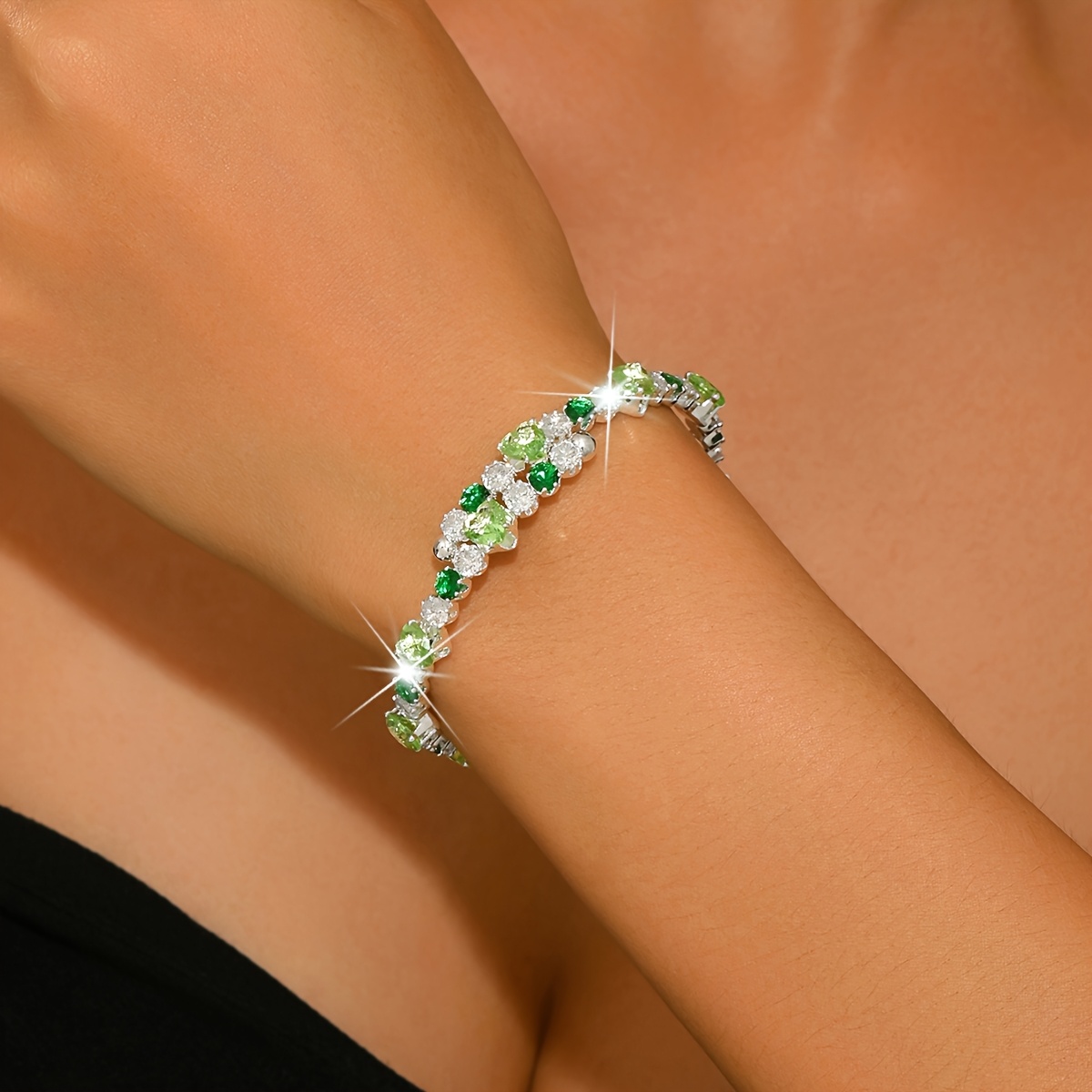 Irregular Patchwork Bracelet, Light Luxury Design