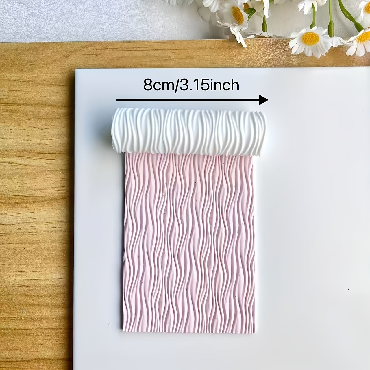 TEMU Polymer Clay Seamless Texture Roller, Texture Polymer Clay Earrings Polymer Clay Cutter, Ceramic Making Texture, Ceramic Cup Coaster Craft