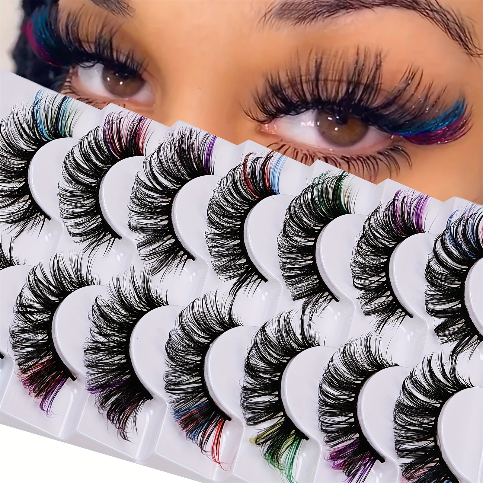 

7 Pairs 3d Mink Lashes - Dd , Fluffy, , - Stage, Party, And Makeup