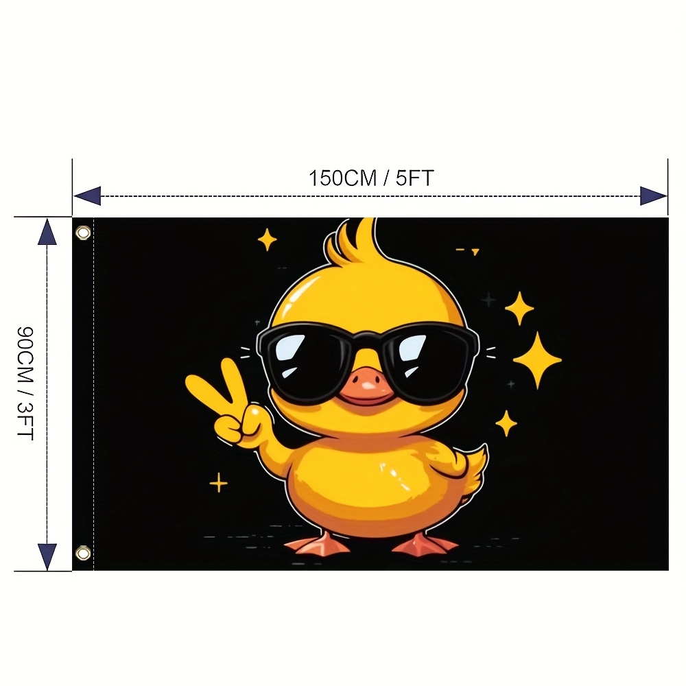 1pc Humorous Cool Duck Polyester Flag - Vibrant Colors, No Electricity Needed, Outdoor & Versatile Occasions, Garden Flag|cool |durable Flag