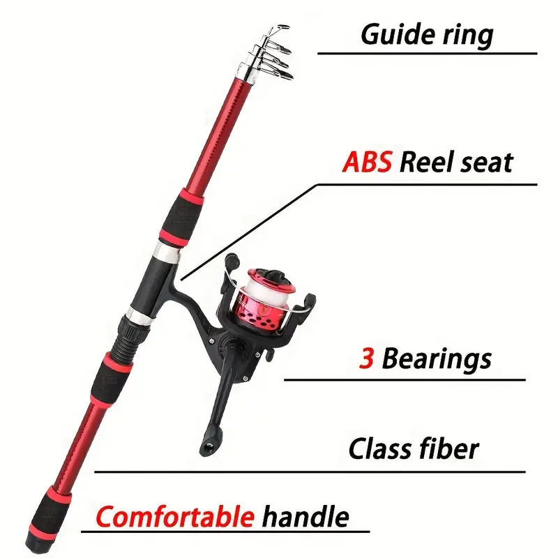 1 8m fishing pole set full kits telescopic fishing rod - Temu 1 8m fishing pole set full kits telescopic fishing rod - Temu