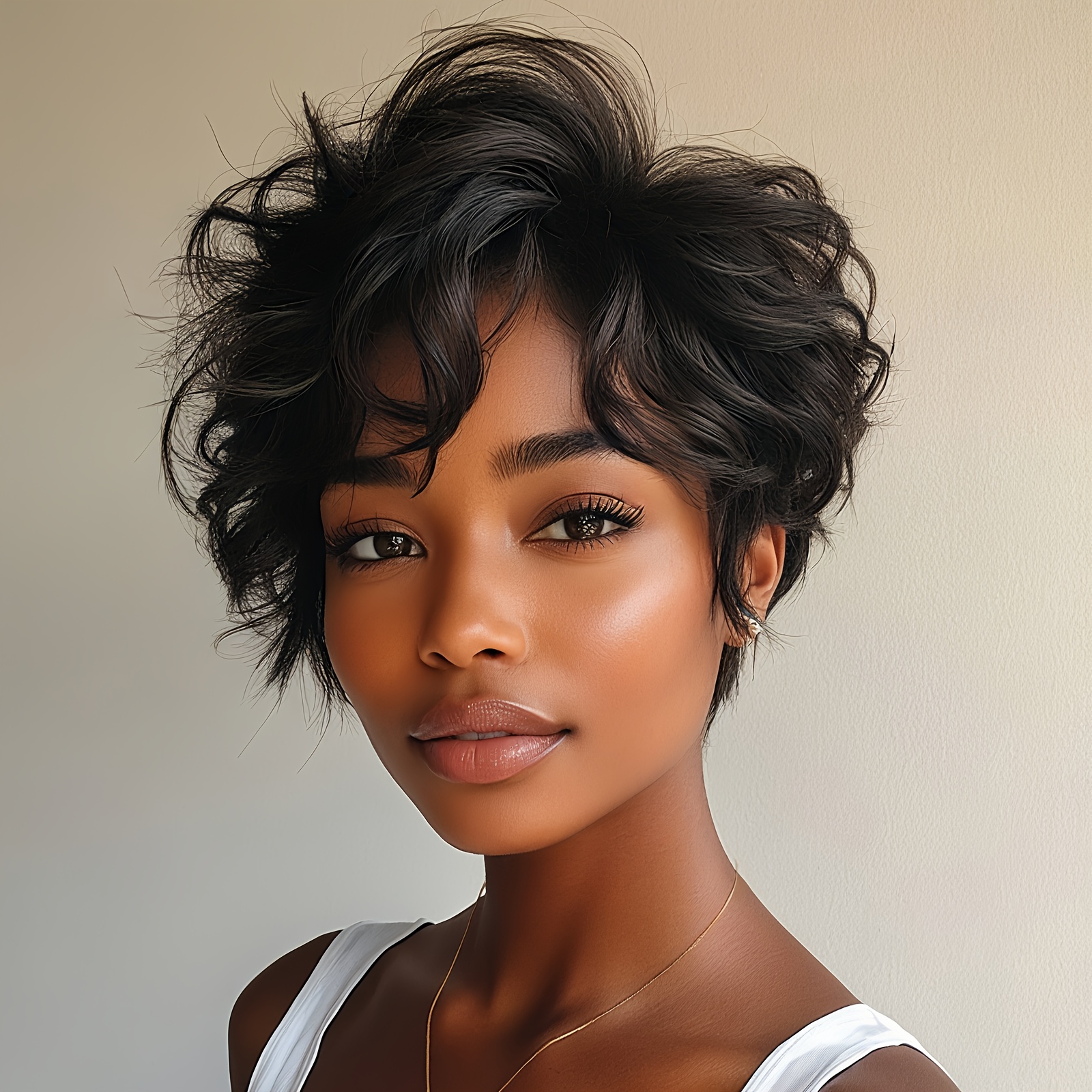 TEMU Short Brown Hair Short Body Wave Wig Synthetic Wigs For Women Short Hair Wigs With Bangs For Wig