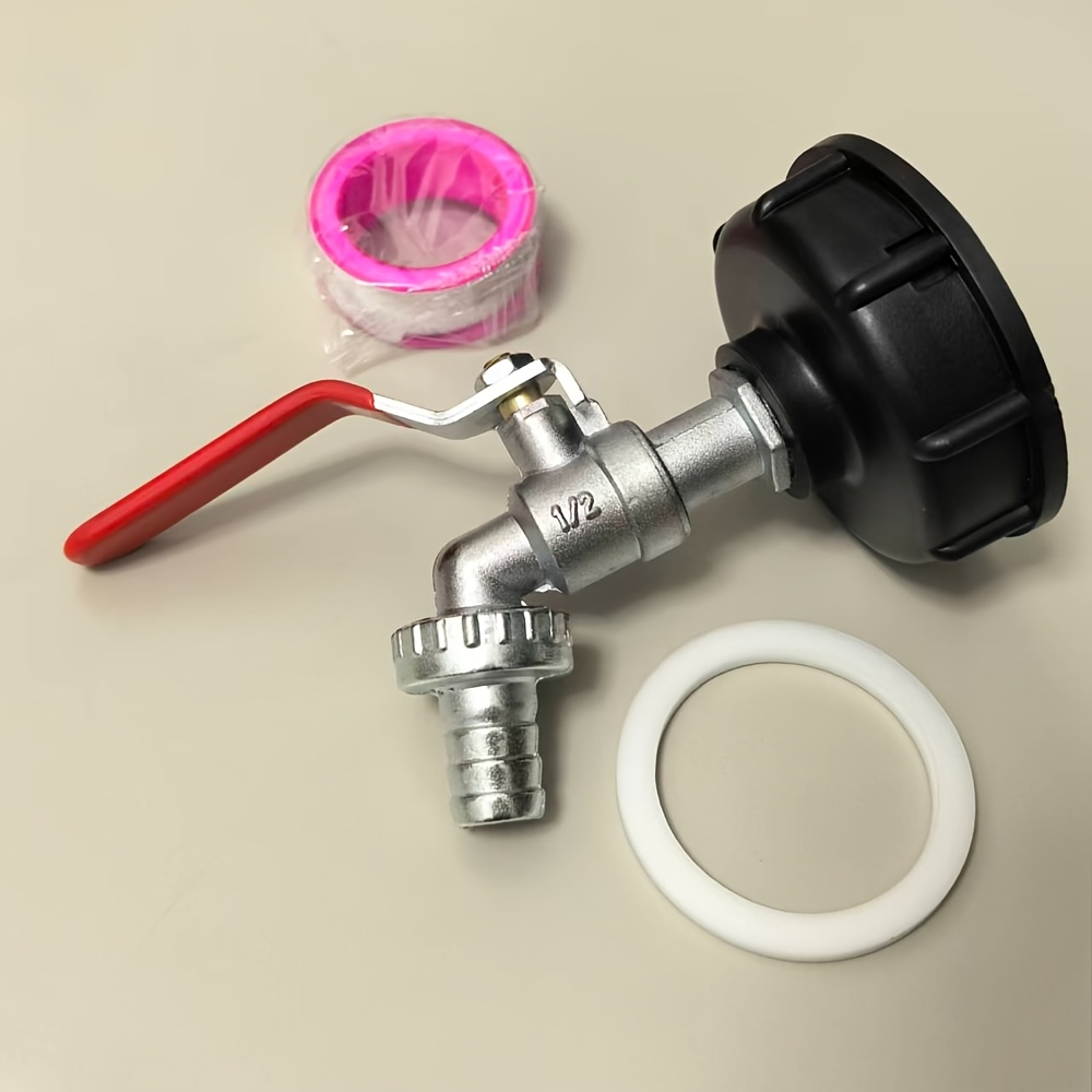 Image of 1set Durable Ibc Tank Tap Adapter S60*6 Coarse Thread To 1/2'' Connector Replacement Valve Garden Home Valve Fitting Faucet
