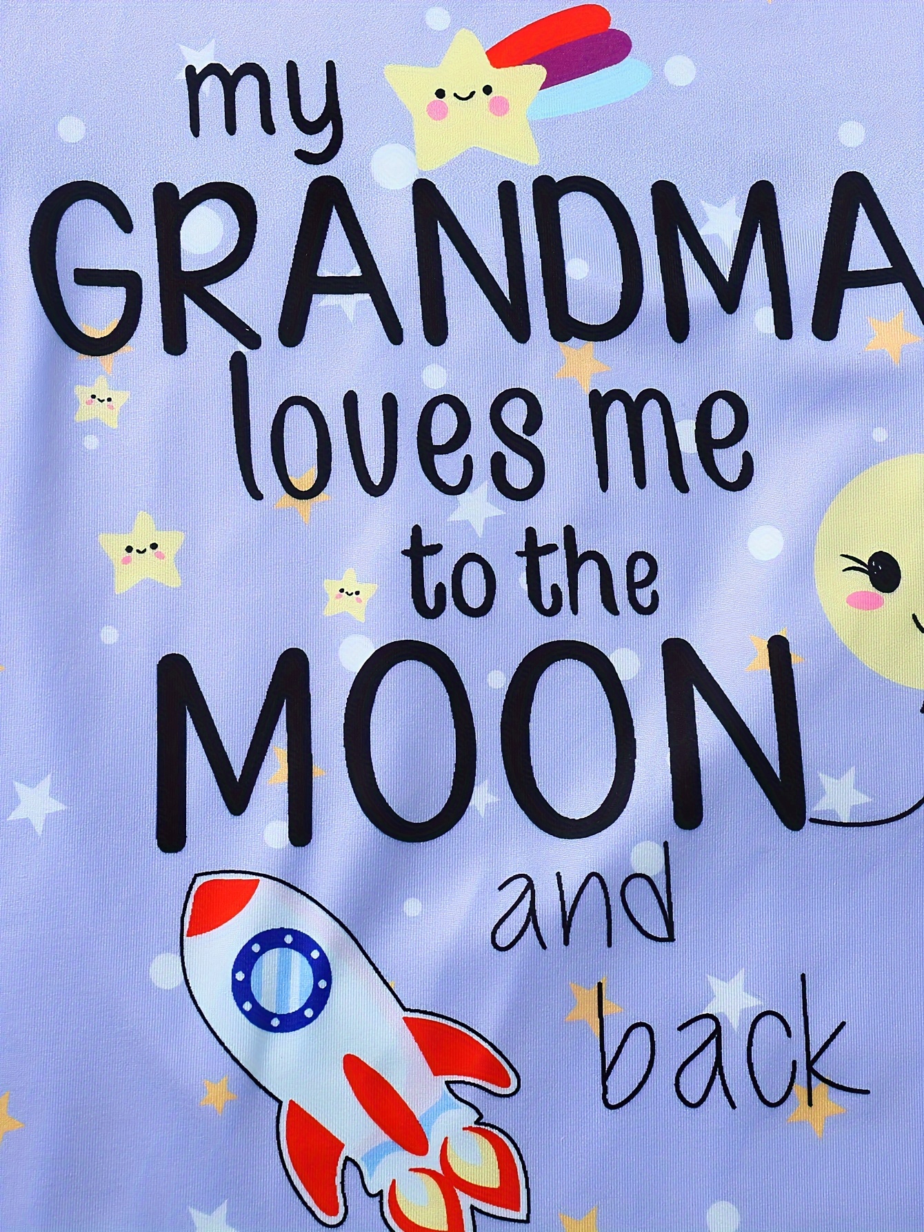 3pcs cute cartoon rocket moon pattern letter print girls Temu