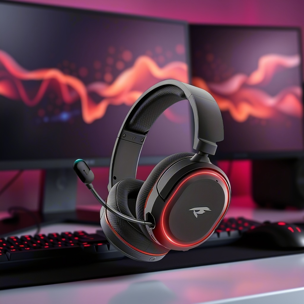 7.1 Surround Sound Draadloze Gaming Headset met Draadloos & 2.4G, RGB-verlichting