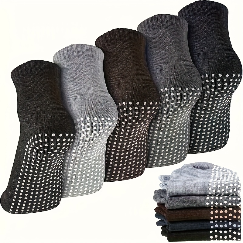 TEMU 5 Pairs Of Premium Unisex - Anti-slip, Sweat-wicking, Breathable, And Comfortable For Yoga, Pilates, Barre, Home Workout, And Sports, Solid Color,