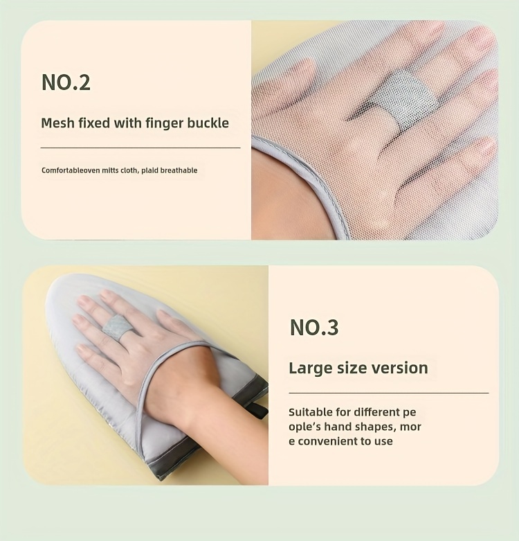   home ironing gloves heat resistant steam ironing pad waterproof steam glove with finger loops plastic no power required for steam irons clothing ironing accessories details 1