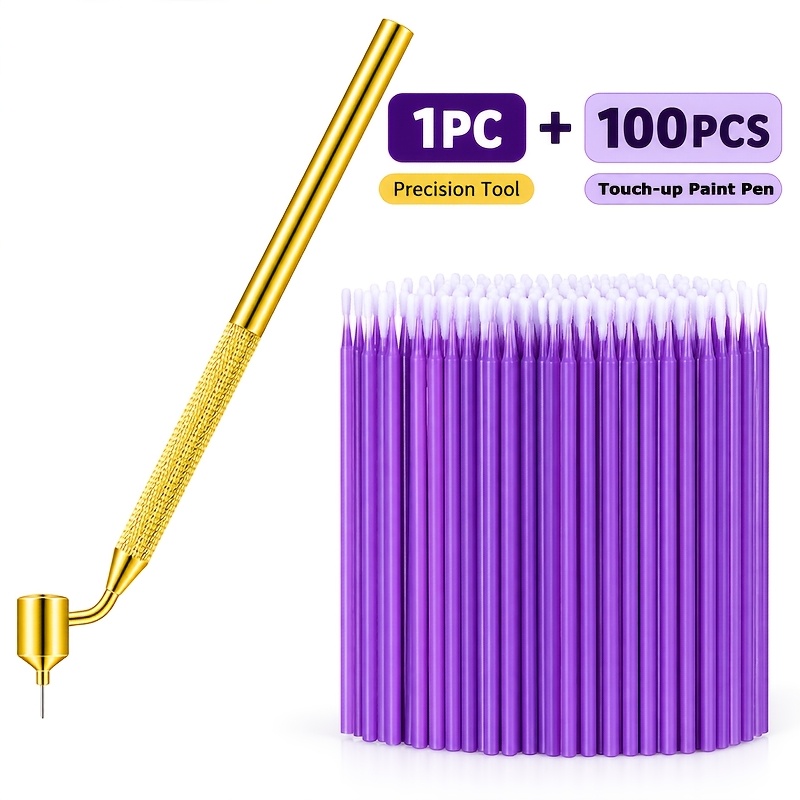 TEMU 100pcs 0.5mm Touch-up Pens And 1pc 0.5mm Slanted Tip Fine Paint Pen, Precision Coating Tools For Car Scratch Repair, Detailed Touch-up, And