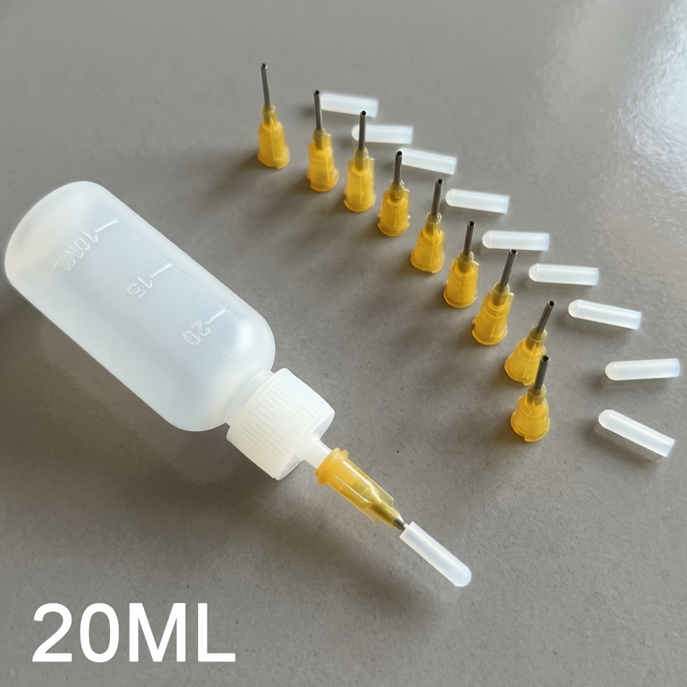 TEMU 10ml/20ml Laboratory Handmade Dispensing Bottle, Transparent Graduated Plastic Squeeze Bottle With Precision Needle, Industrial-grade Dropper