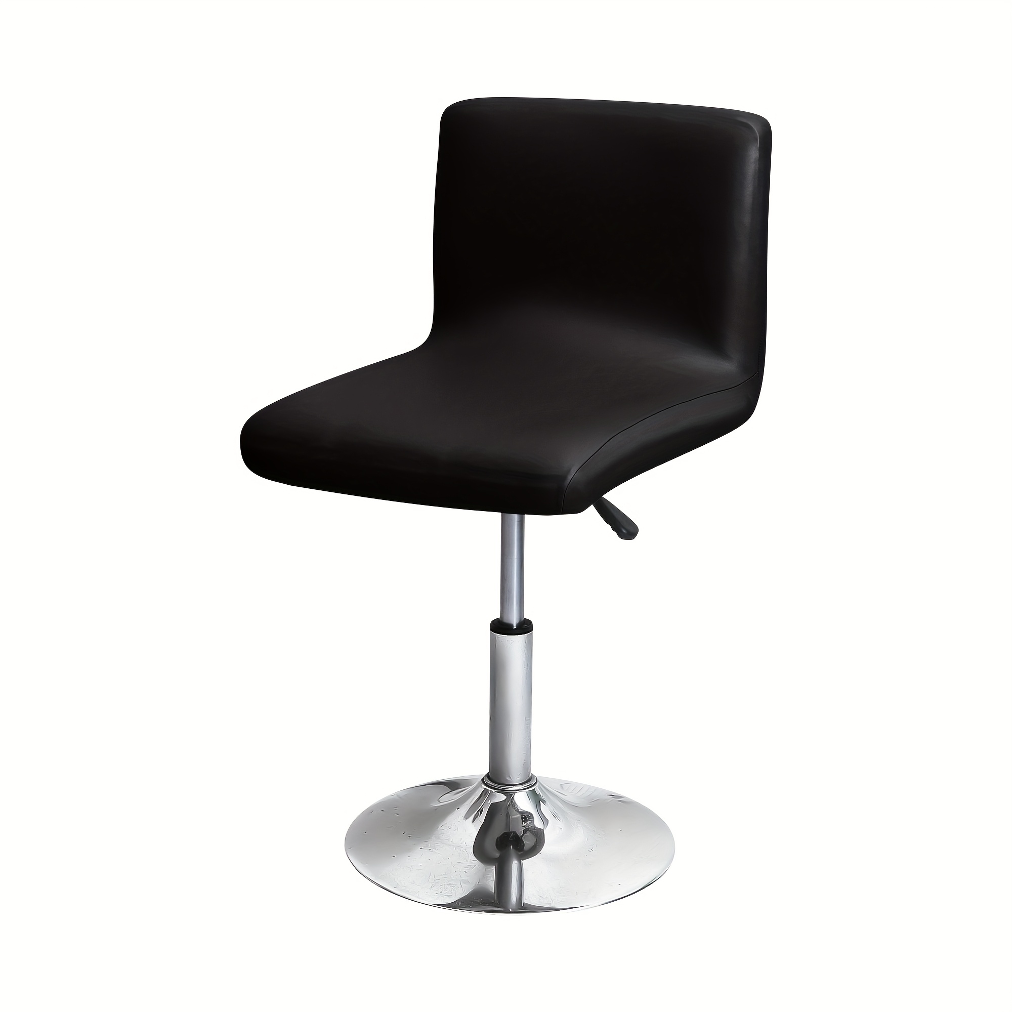 Image of 1pc Pu Dining Chair Slipcover With Elastic-band, For Bar Stools And Short Back Chairs, Bedroom Living Room Kitchen Office Home Decor