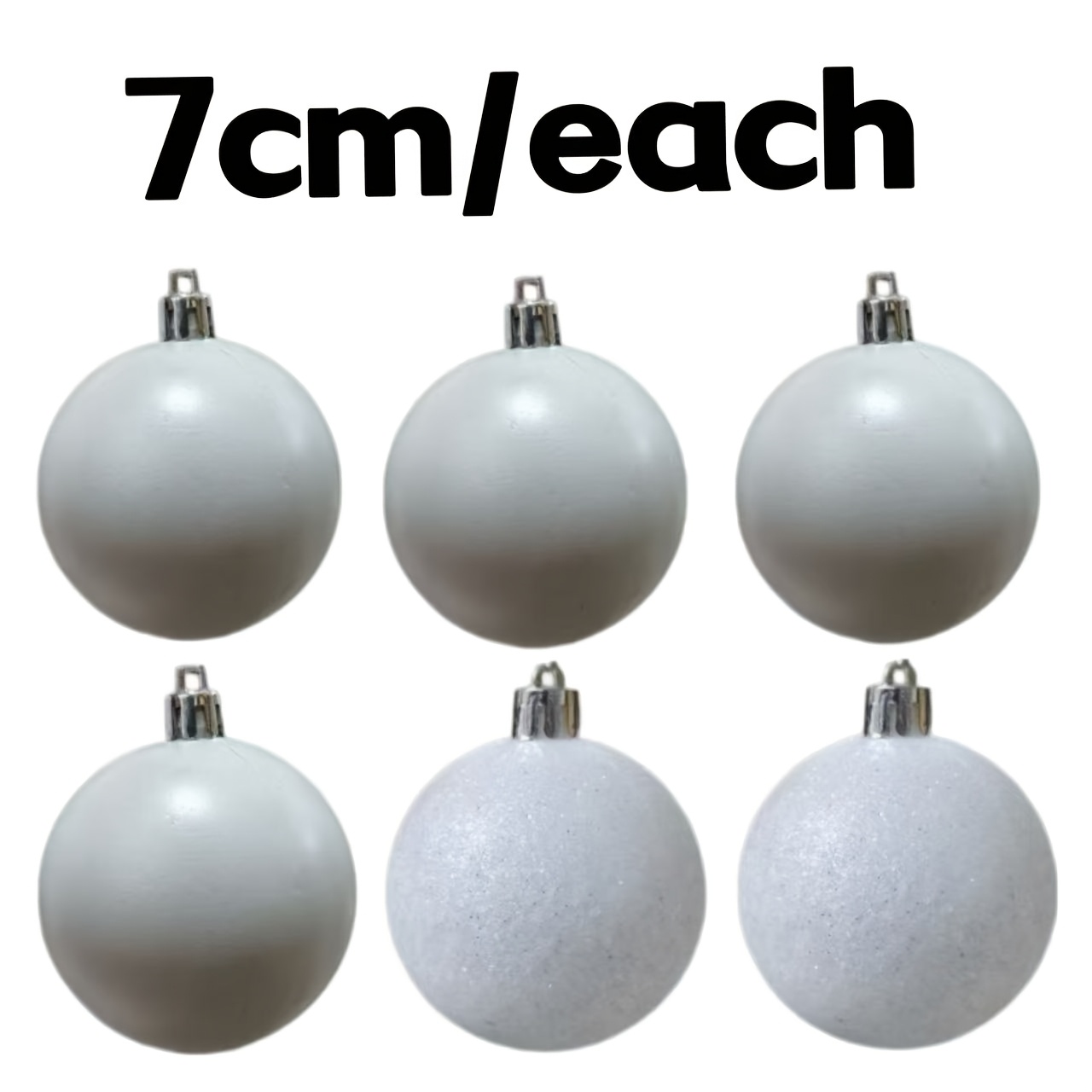 TEMU Boules de Noël, 6 pièces Décorations de boules de Noël à suspendre, Convient pour la décoration de fête de Noël, Ornements de Noël de mariage,