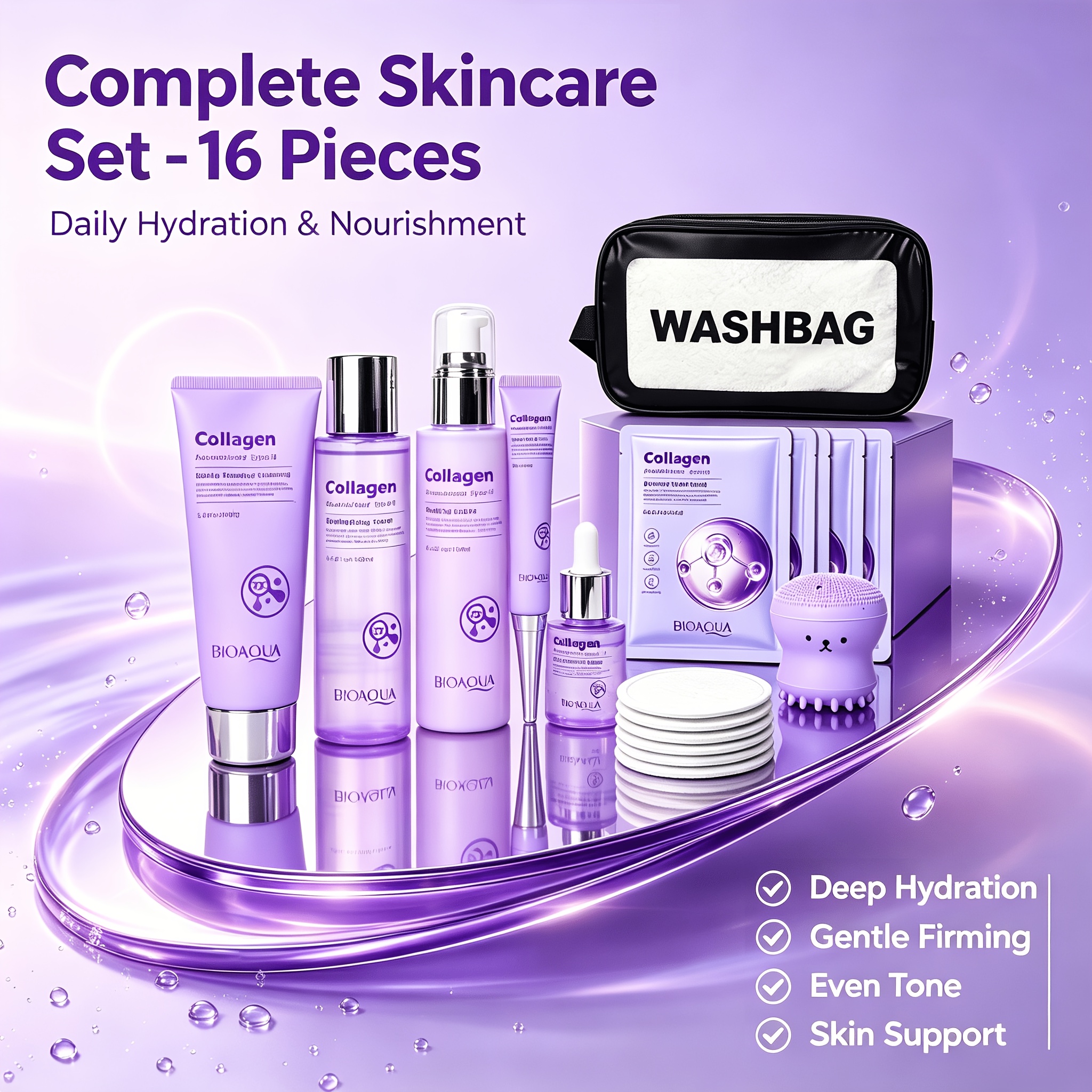 Collagen Hydration Skincare Set with Daily Essentials