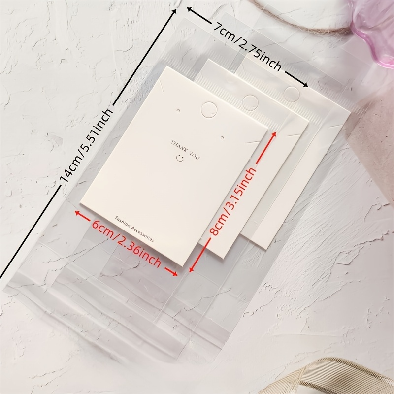 TEMU 50 pezzi di carte da gioielli bianche qualit� con pre-stampato "Grazie" e pre- - Kit di confezione per orecchini e collane + 50 sacchetti
