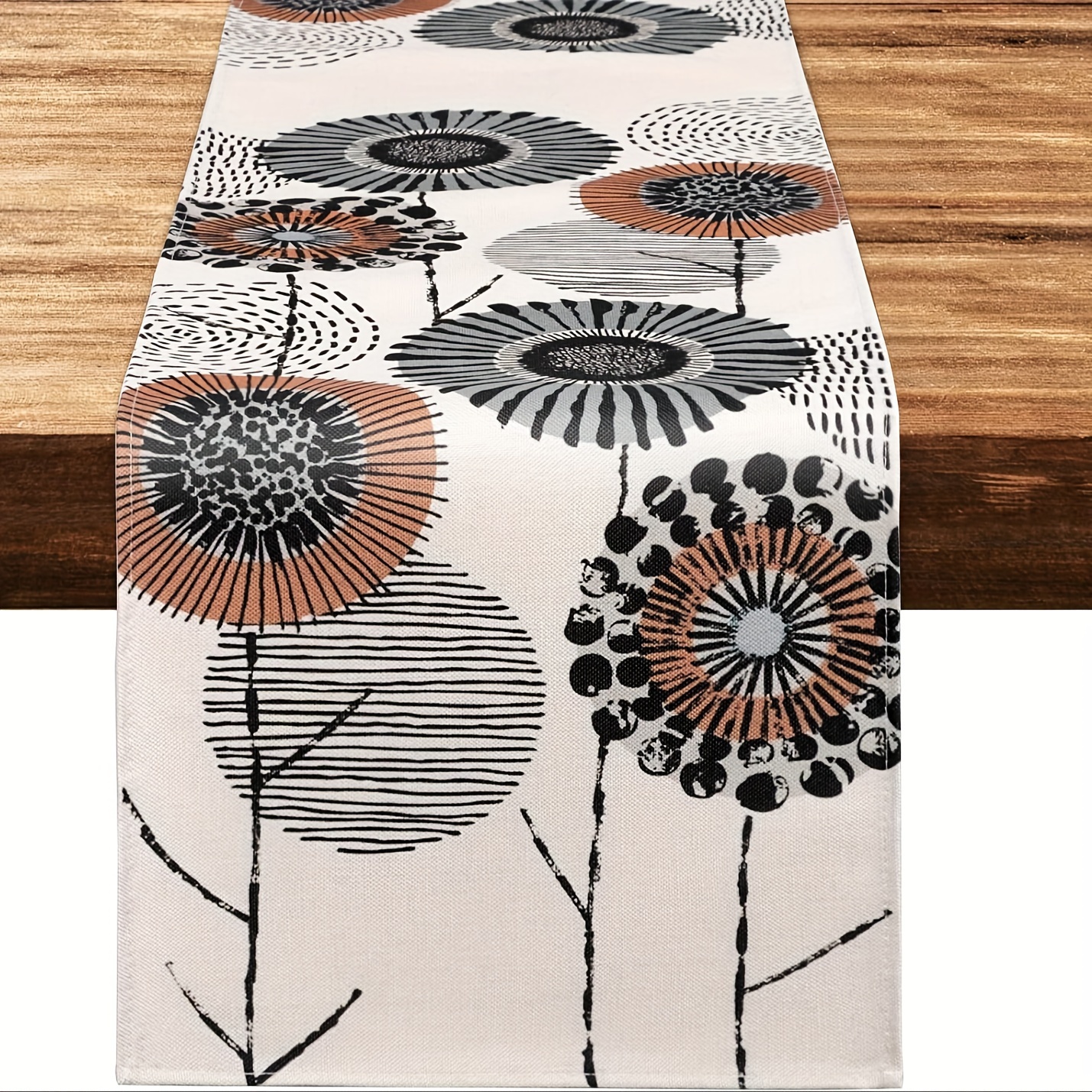 

Dandelion Pattern Table Runner - Polyester Rectangle Woven Tablecloth - Farmhouse Vintage Country Style - 13x72 Inches - Ideal For Kitchen, Dining, Coffee Table, Summer, Spring, Holiday Home Decor