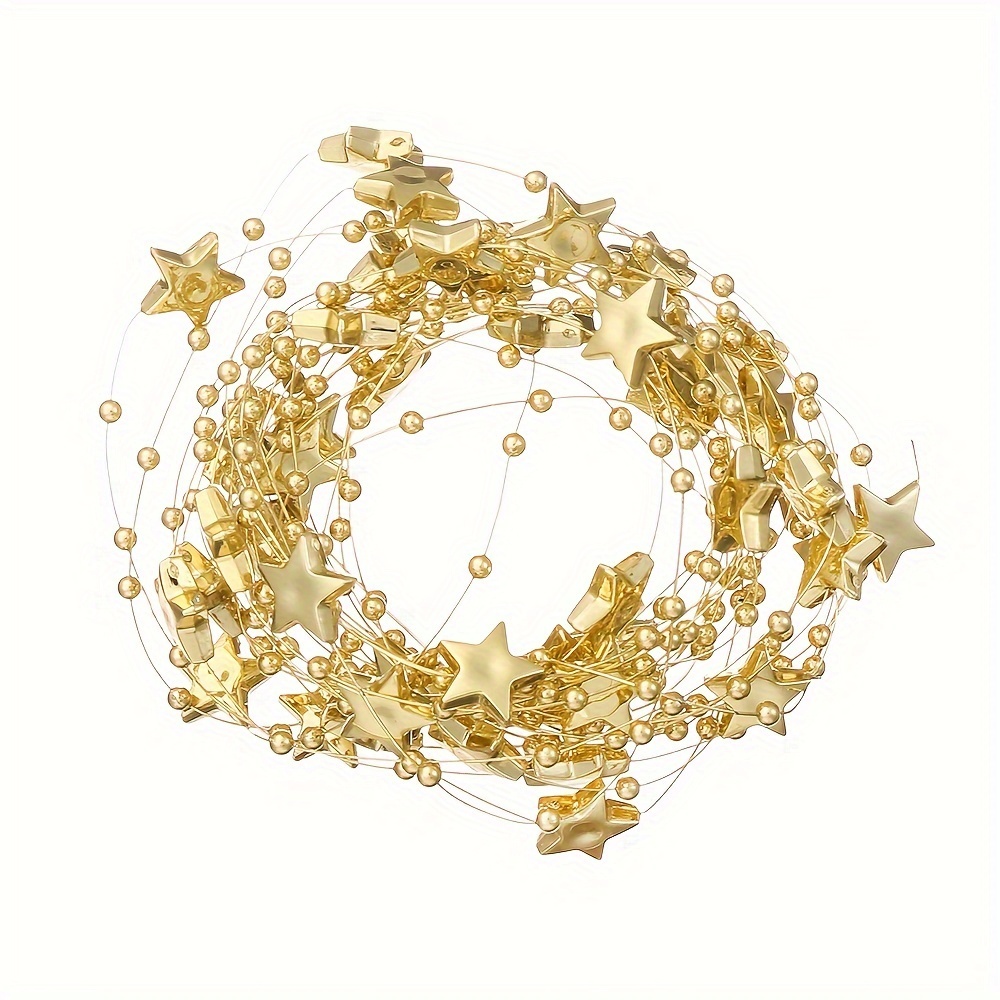 Beading Chain Acrylic Five-pointed Star Bead Chain For Diy Christmas Tree Decoration Festive Atmosphere Decorative Accessories, Best For Christmas