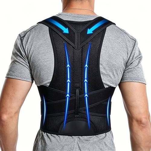 1pc d shaped pu material back support belt adjustable back shaping belt suitable for men and women
