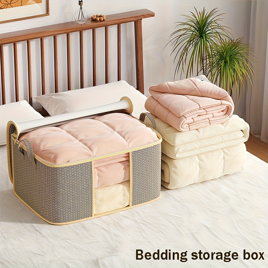 3pcs Set Large Capacity Fabric Storage Baskets with Visible Window