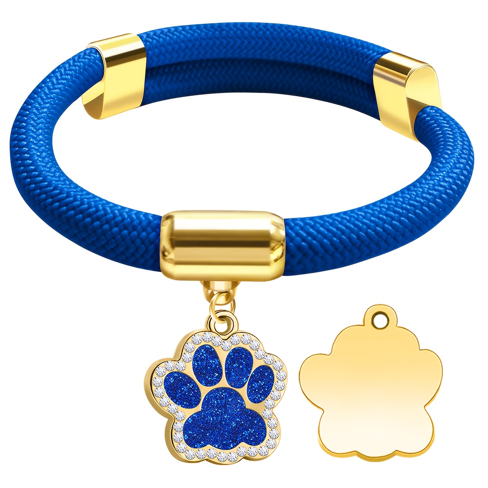 TEMU Customizable Magnetic Cat Collar With Anti-choking Safety Features, Featuring A Paw Tag, Customizable Name And Number, Adjustable Size, Woven ,