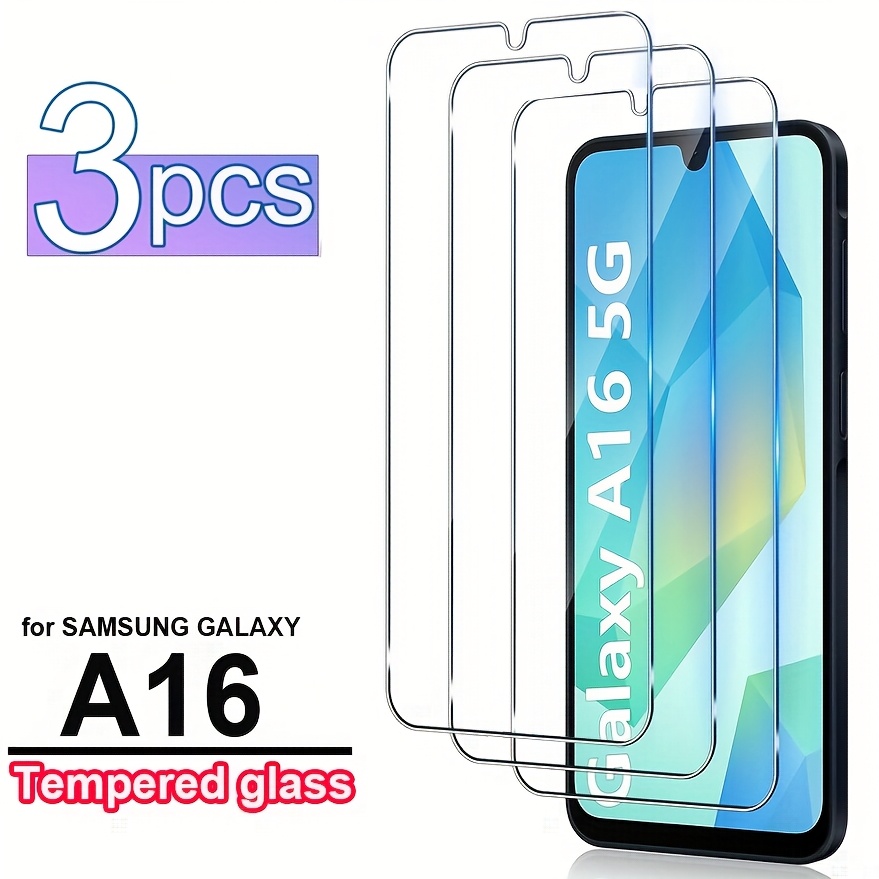 

3pcs Screen Protector A16 5g, Glossy Tempered Glass, 9h Hardness, Full Coverage, Anti-fingerprint, , With