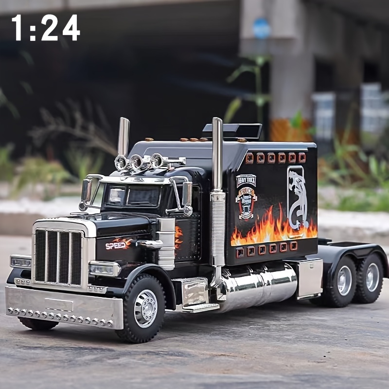 

1/24 Scale Diecast Metal Truck Toy With Lights And Sound, Pull-back Forward Operation, Collectible Alloy Vehicle For Kids Ages 3-8, Ideal Birthday And Christmas Gift