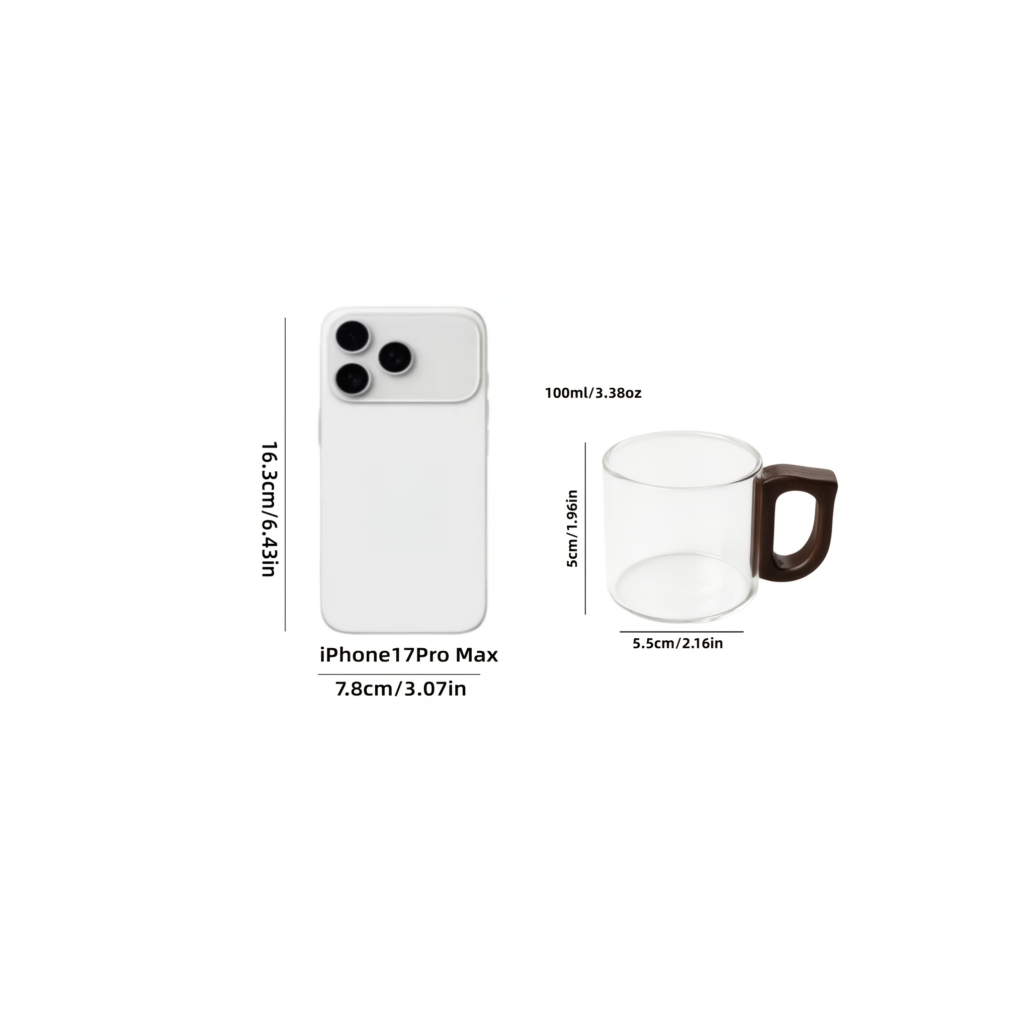 E-shop 6er-Set Transparente Glasbecher Teebecher Kaffeebecher, Haushalt Gastgeber Einzelbecher, Sakebecher, Teetasse, Transparenter Farbiger Griff