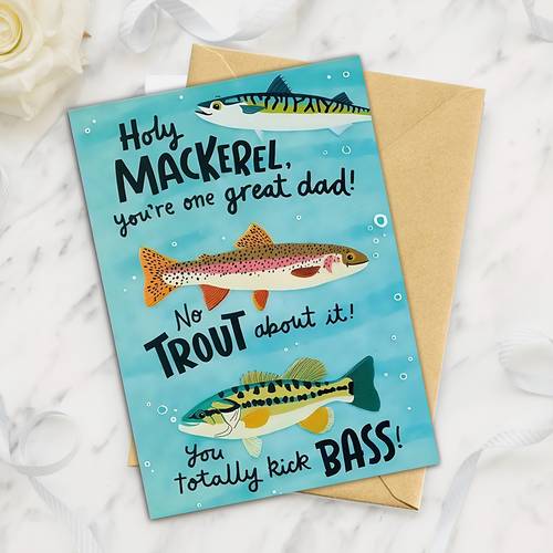 funny trout birthday card for dad trout y great dad pun with colorful trout fish illustration fathers day or birthday greeting card humorous gift from for dad on for trout fishing dads