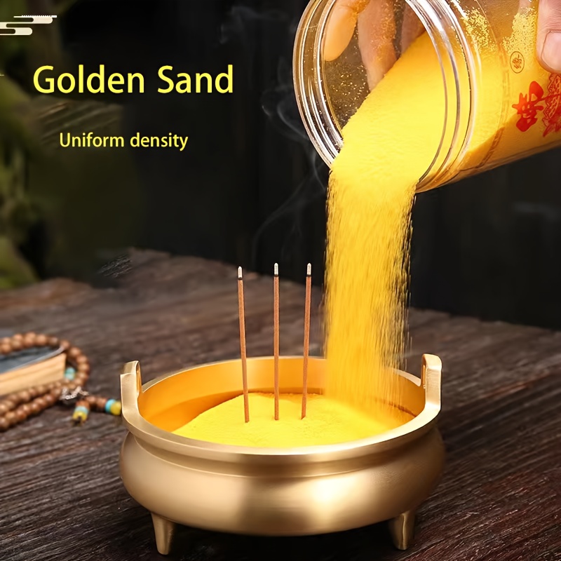 

500g/1000g Golden Incense Sand - Uniform Density, Glass Fiber Material, Ideal For Backflow & Stick , Meditation And , Incense Holder Sand|decorative Incense Sand|uniform