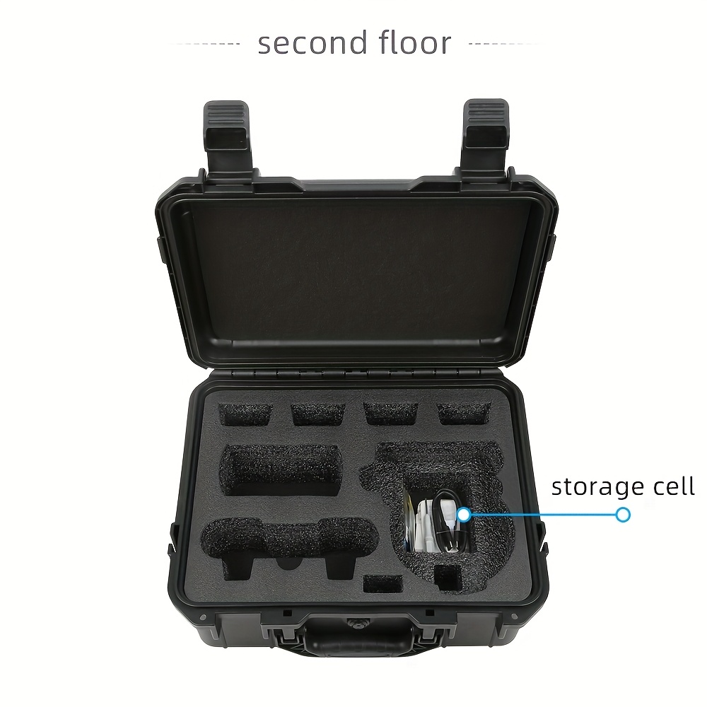 dji flip   combo storage case high quality portable carrying bag with shoulder strap protective handbag for dji rc 2 n3 accessories black pp material   storage solution organized storage explosionproof case details 3