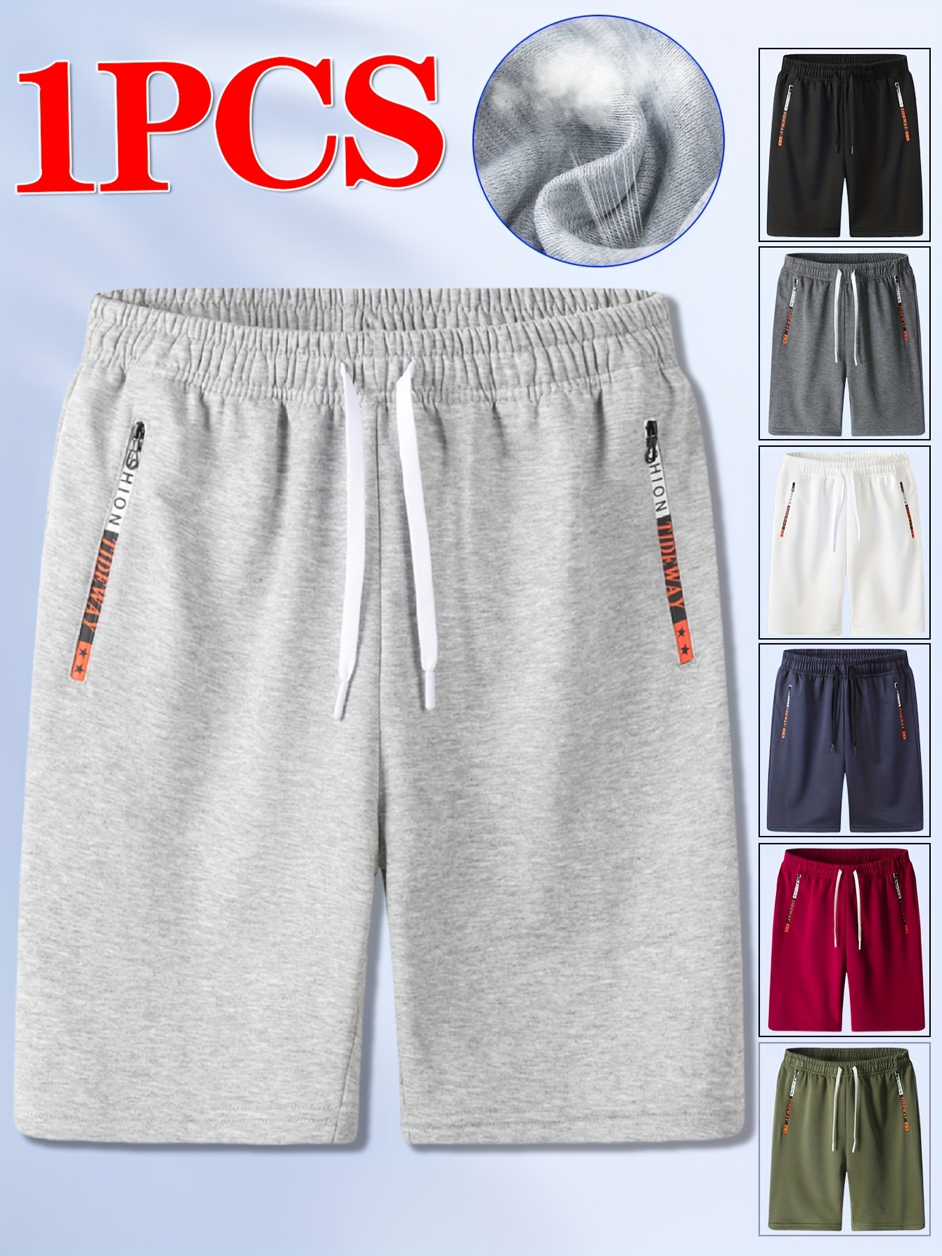 1pc Men's Breathable Knit Athletic Shorts with Elastic Waist & Zipper Pockets - Moisture-Wicking Workout Shorts for Running, Gym, Training, Beach - Multi-Color Options, Smooth Texture Fabric