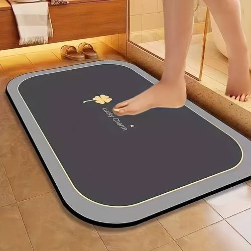 1pc quick dry bathroom mat pet feeding mat super absorbent diatomite bath mat non slip and water absorbing floor mat soft and comfortable bathroom mat suitable for bathroom shower laundry room bedroom mat kitchen floor mat