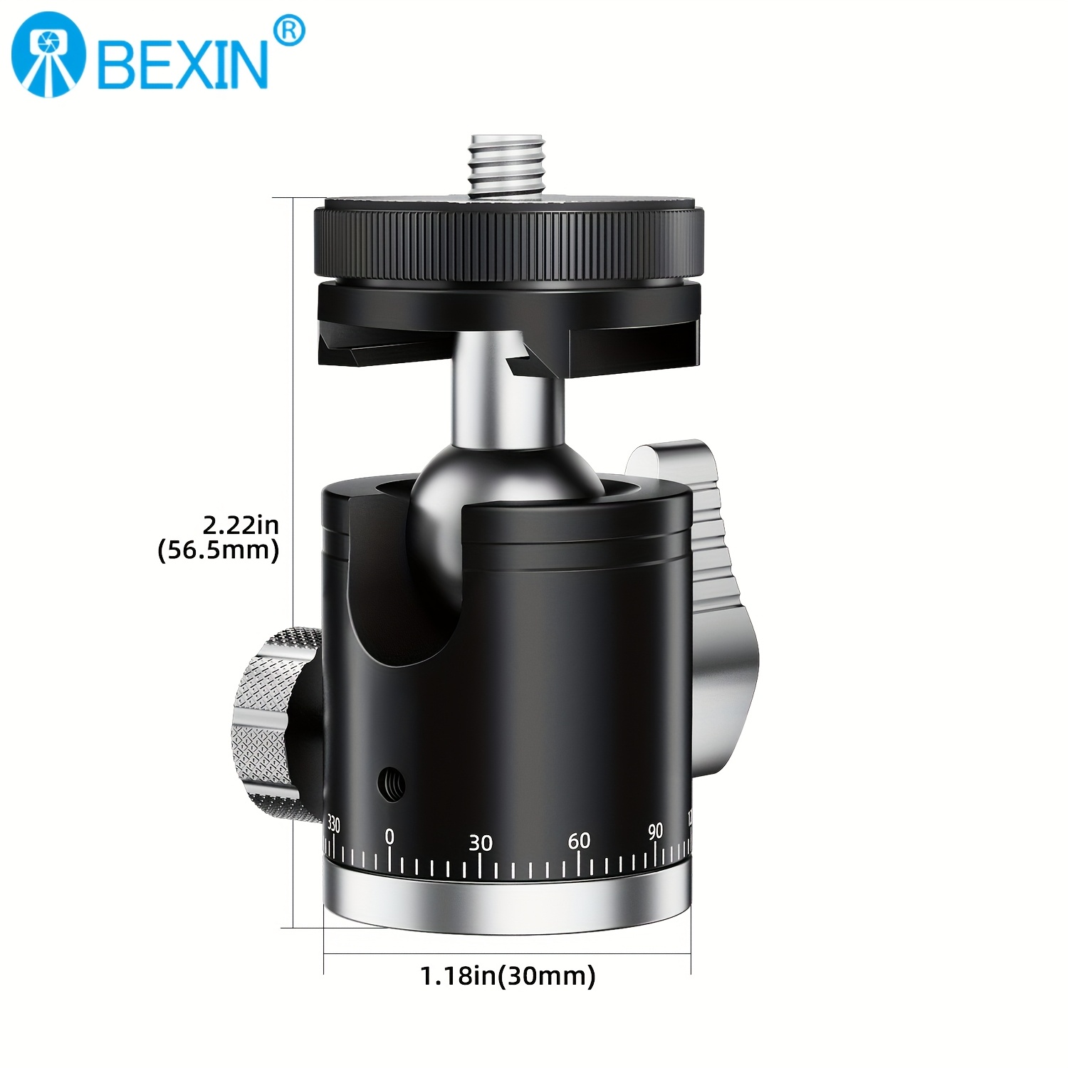 TEMU K19 Mini Cold Shoe Ball Head Dual Use 1/4 Screw Cold Shoe Aluminum Alloy For Camera Phone Tripod Selfie Stick