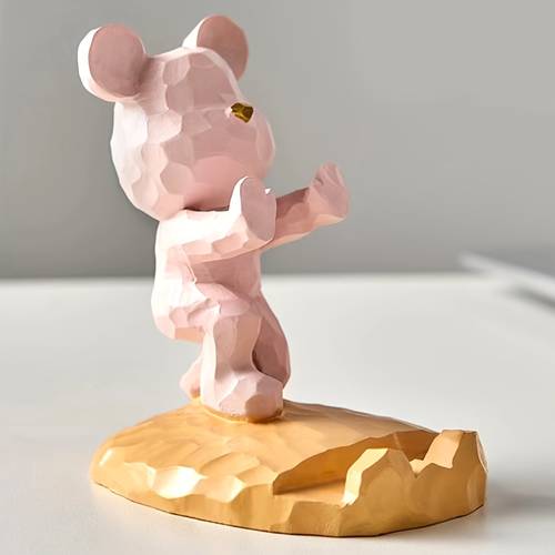 1pc Cute Cartoon Bear Phone Stand - Creative Lazy Base, Durable Thermoplastic Polyurethane, Options (Blue/White/Golden), Ideal for Home Decor & Desk Accessories, Desk Accessory | Design | Durable Phone Stand, Cute Phone Case