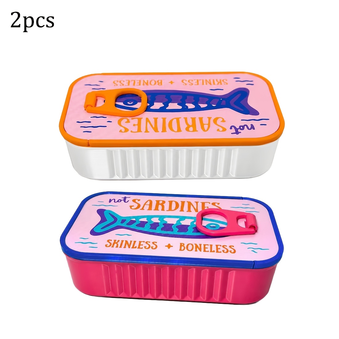 TEMU Lot de 2 boîtes à bijoux de voyage de sardine, organisateur de boîte à bijoux , mini porte-bijoux sardine portable avec support en de poisson,