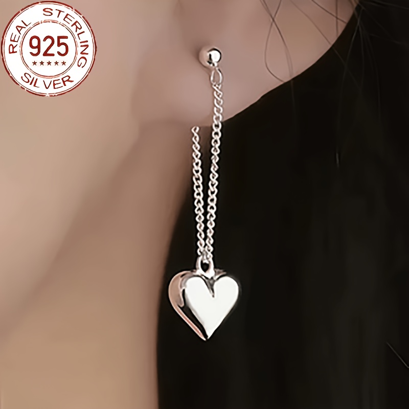 Women's 925 Silver Minimalist Heart Earrings — Comfortable Daily Wear