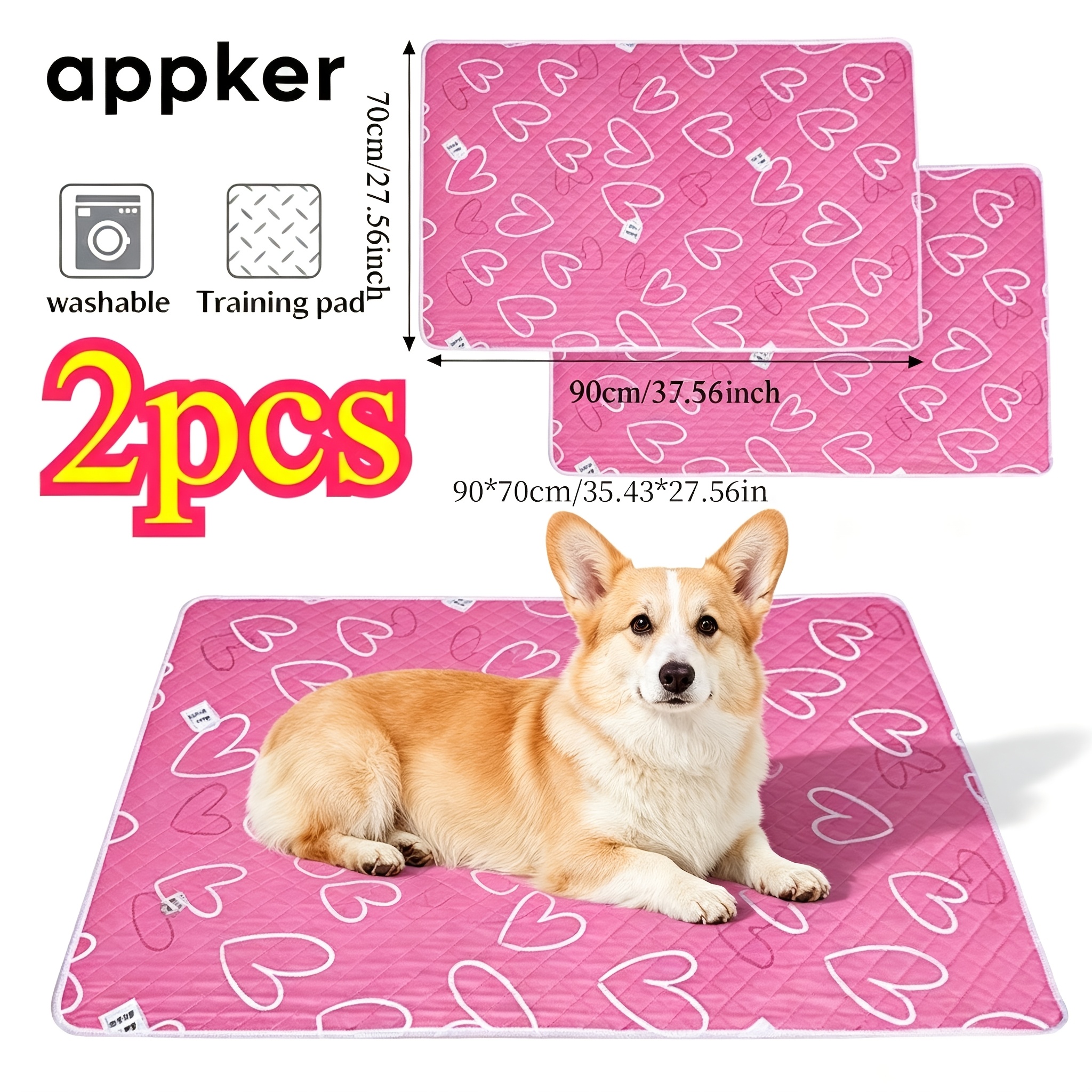 TEMU Appker 2pcs Reusable Pet Pee Liner -high Quality Cage Liner, Non-slip Easy Clean Mat, Machine Washable Polyester For Dogs, Rabbits, Guinea Pigs,