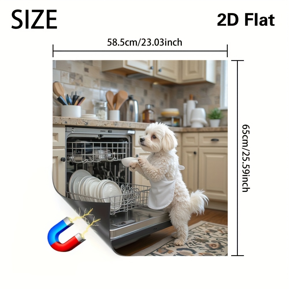 TEMU Housse de porte magnétique pour lave-vaisselle, , 1 pièce, compatible avec lave-linge, sèche-linge et réfrigérateur - Housse magnétique en PVC,