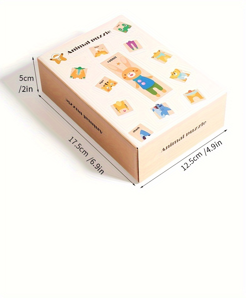 益智认识动物和形状木质新动物拼图玩具， 颜色和形状的认知技能学习，色彩鲜艳的动物形状，是玩具礼物 商品详情 9