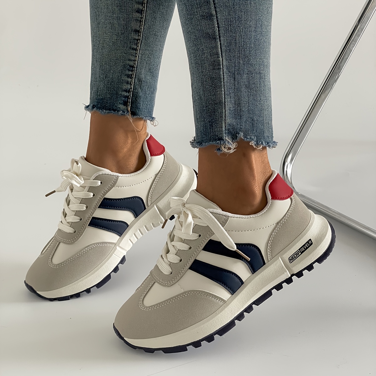 TEMU Zapatos casuales deportivos planos para , zapatos de mujer, zapatillas de deporte de talla grande vintage D-Trainer Agassi para mujer, zapatos