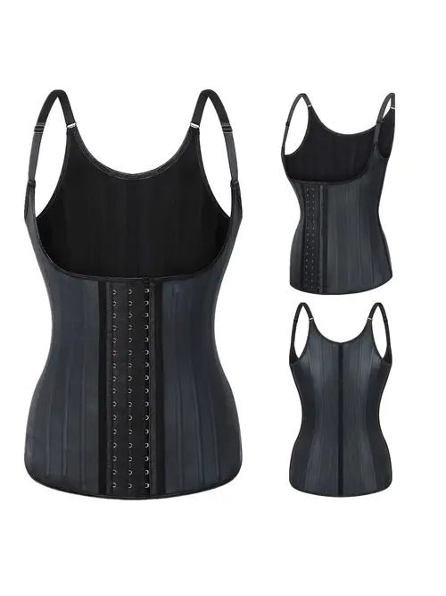womens workout waist trainer shapewear 25 latex corset body cincher with adjustable straps high support tummy control vest for gym no padding faja style workout shapewear highsupport design