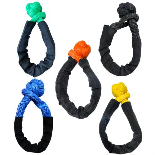 soft shackle rope trailer hook u shaped hook soft connection off road elastic trailer rope traction universal braided