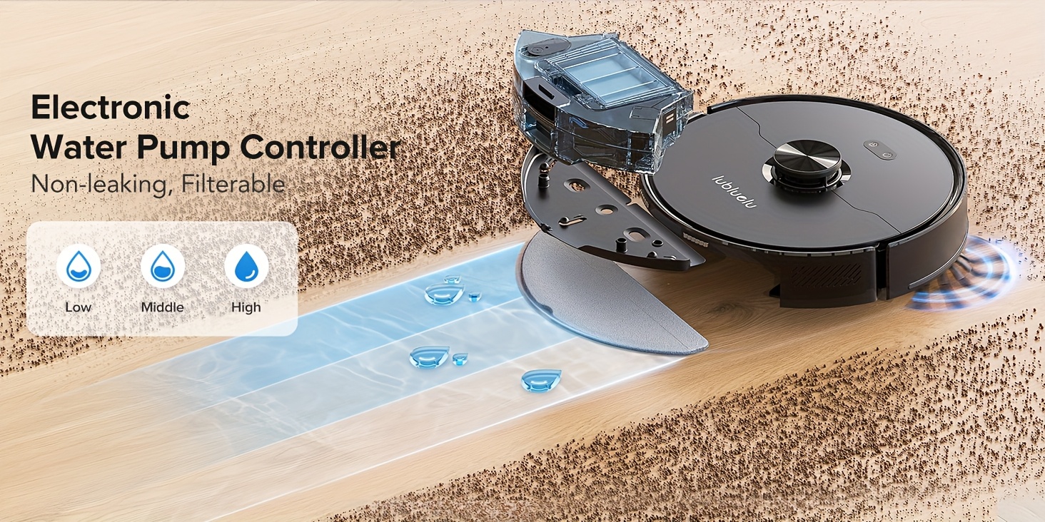 Die Lubluelu L15 MAX Saugroboter und Wischmopp ist eine verbesserte Version der L15 Plus, mit einer 3-in-1-Funktion zum Kehren, Saugen und Wischen. Sie wird mit einer selbstentleernden Station geliefert, die bis zu 3 Liter Fassungsvermögen für 70 Tage hat.