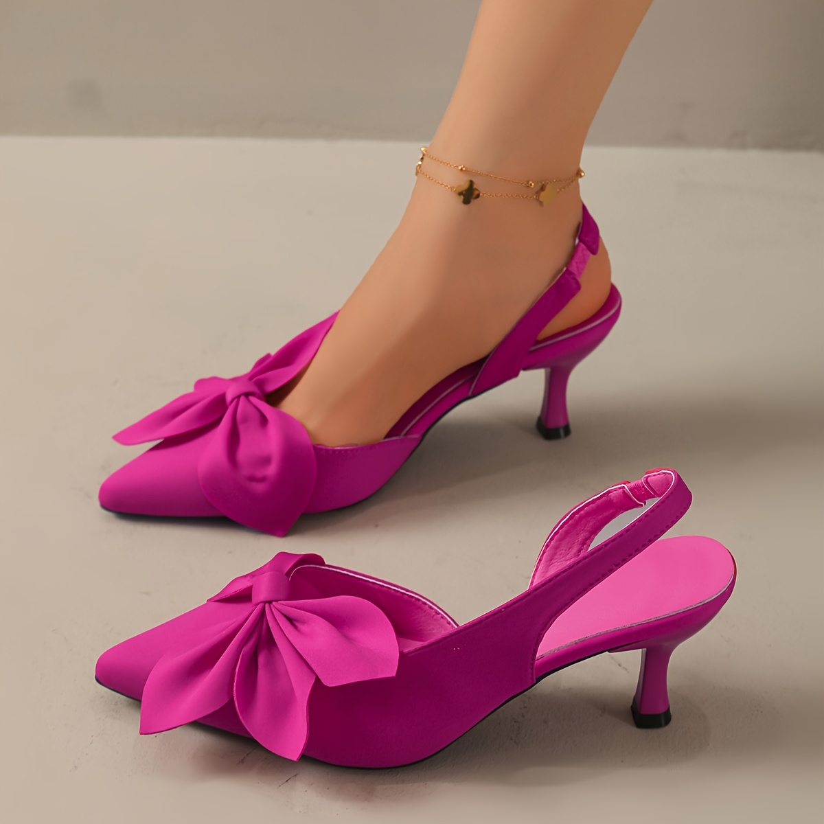hot pink womens dress shoes Ndbuld Dress Shoes for Women Women's Fashionable And Casual Solid Color Pointed Toe Heels Versatile High Heels Shoes Hot Pink 41, Size: Small