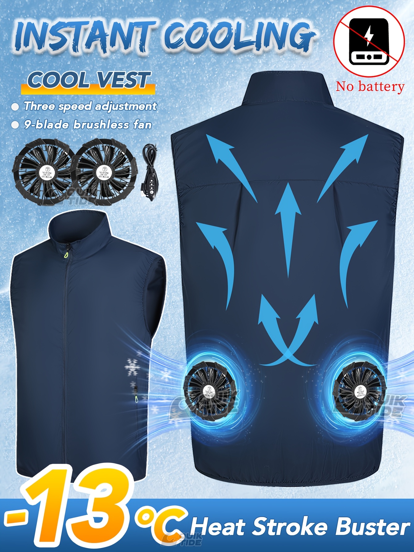 mens summer 360 circulating wind cooling vest Temu United Arab