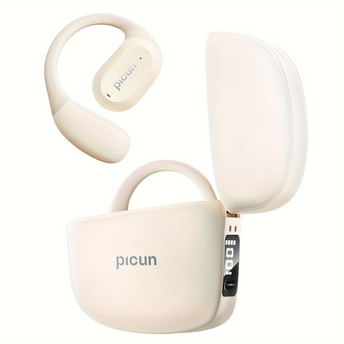 

Picun H1 Lightweight Open-ear Wireless Headphones With Microphone, Wireless Headphones For Long- , Display, , Cvc, Hd Microphone For Calls, Ideal For Cycling, Working Out, And Running.